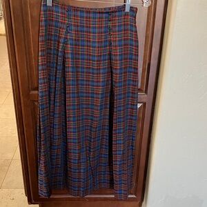 Susan Bristol Red and Blue Plaid Skirt